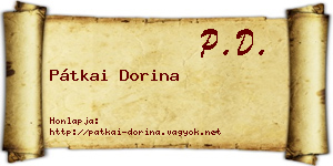 Pátkai Dorina névjegykártya